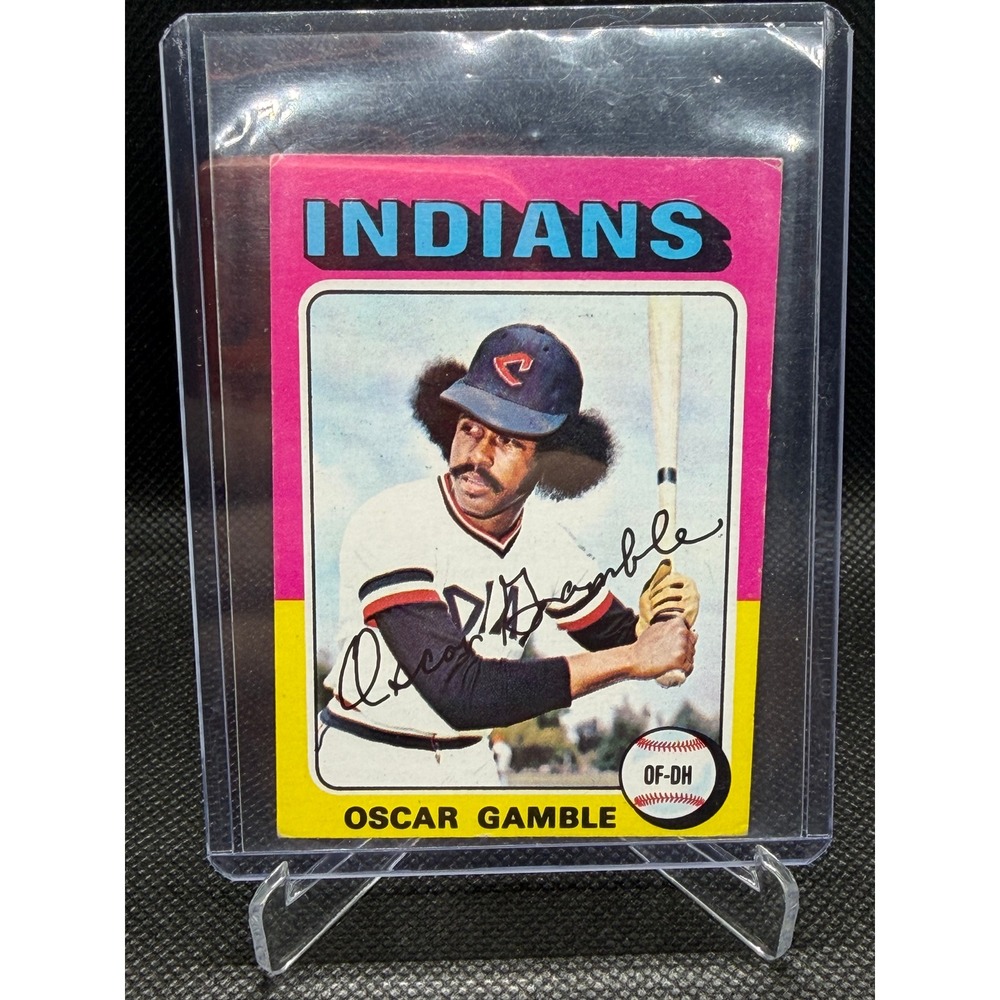 1975 Topps Oscar Gamble Cleveland Indians Baseball Card 213 DH-OF Vintage